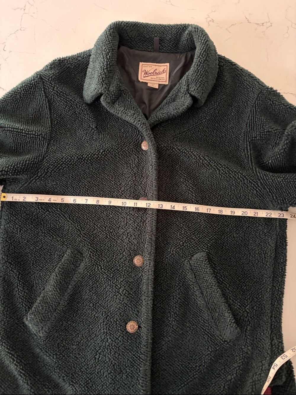 Vintage Woolrich Women's Forest Green Sherpa Jacket Size XL - Picture 8 of 10